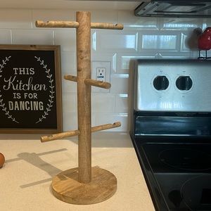 Urban Outfitters Wood Mug Tree Brown